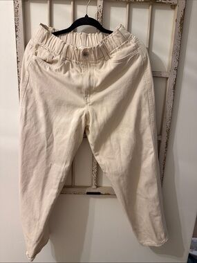H&M Beige Elastic Waist Trousers